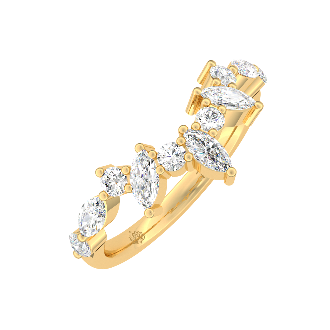 Cordelia 2 Stone Cut Diamond Wedding Band