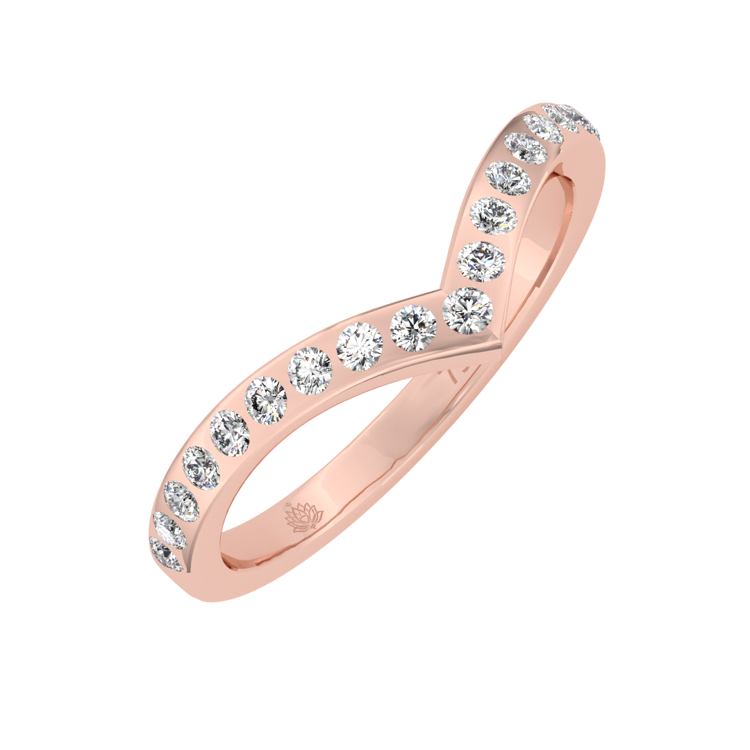 Evangelia V Round Brilliant Cut Diamond Wedding Band
