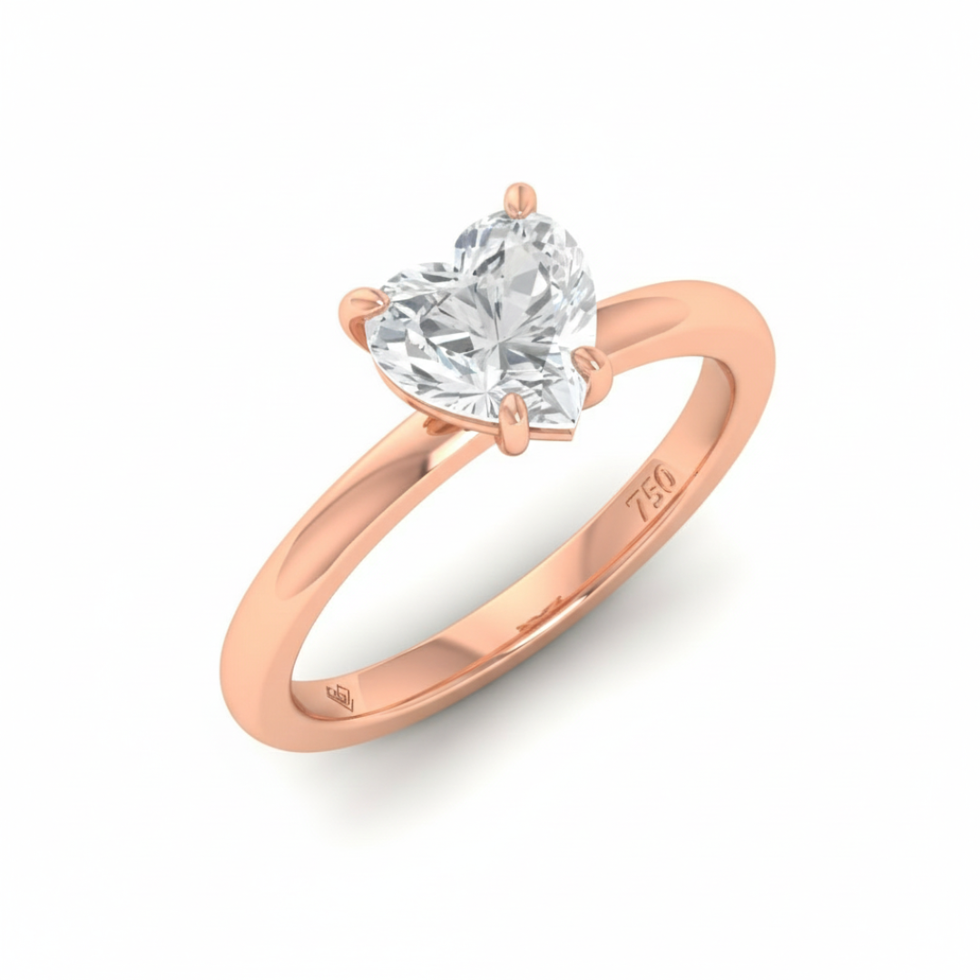 Anaya Solitaire Heart Cut With Diamond Engagement Ring