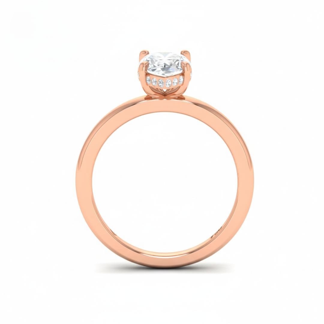 Kiara Marquise Cut Diamond With Hidden Halo Engagement Ring