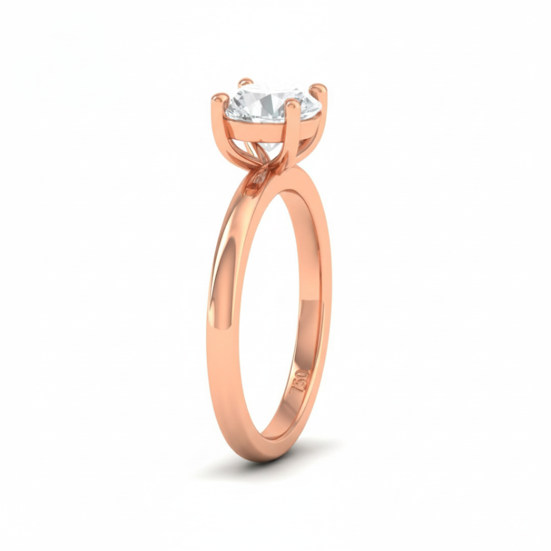 Anaya Solitaire Round Cut With Diamond Engagement Ring