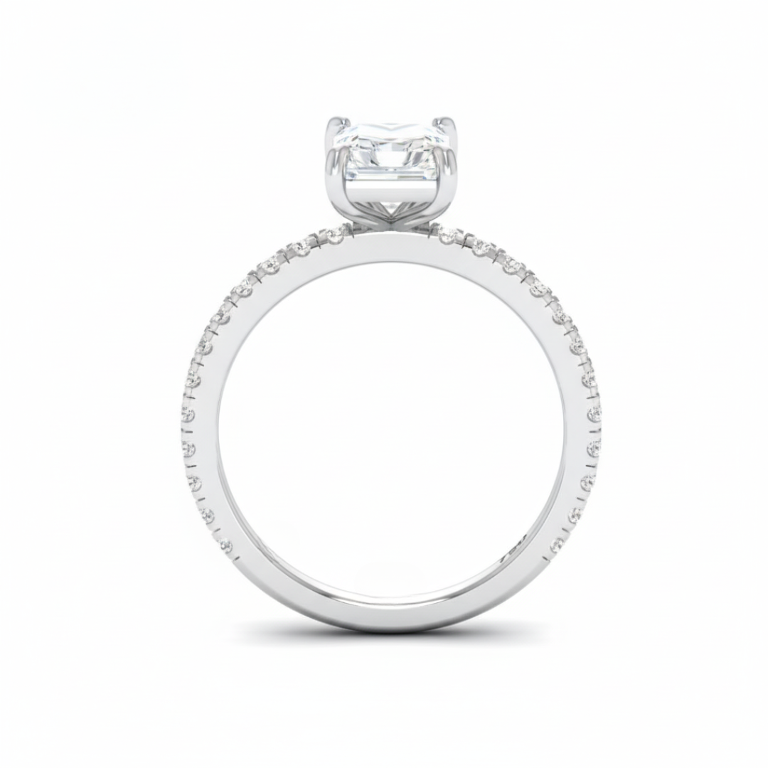 Athena Radiant With Diamond Band Engagement Ring
